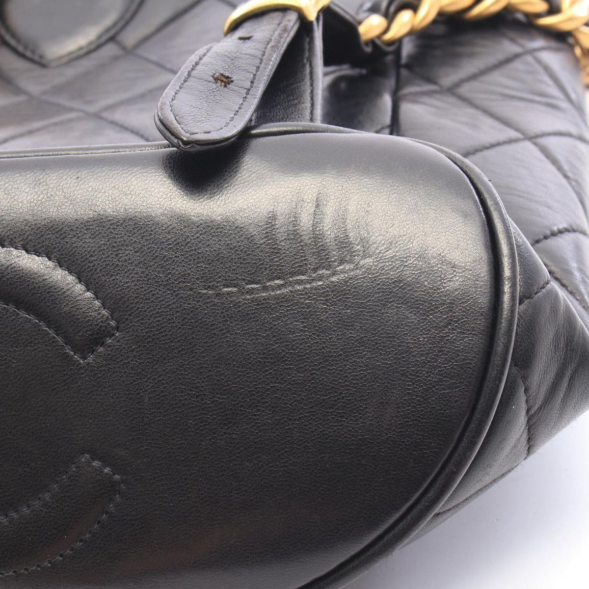 Chanel Backpack Quilted Turnlock Chain Black Lambskin Double — view 7