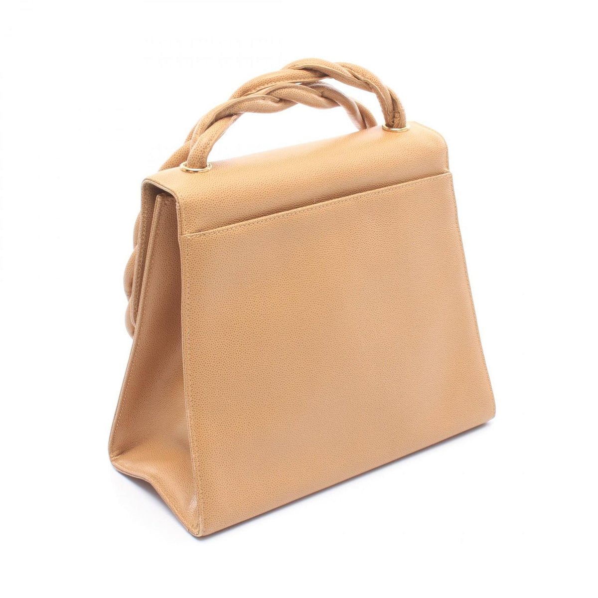Chanel Shoulder Bag CC Logo Beige Caviar Leather — view 2