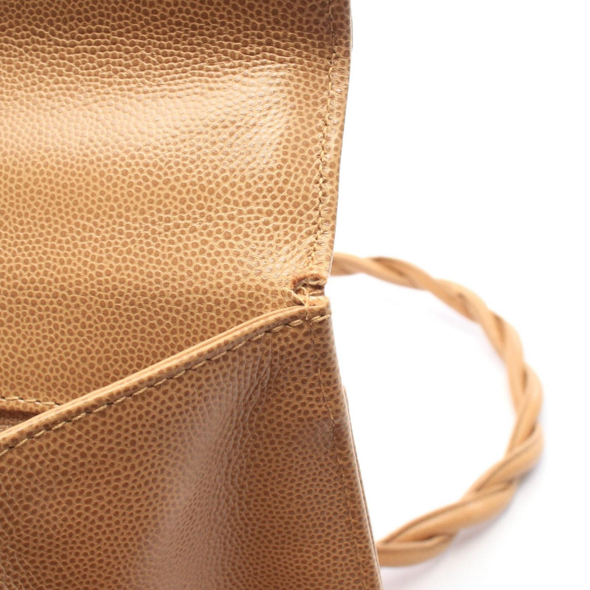 Chanel Shoulder Bag CC Logo Beige Caviar Leather — view 7