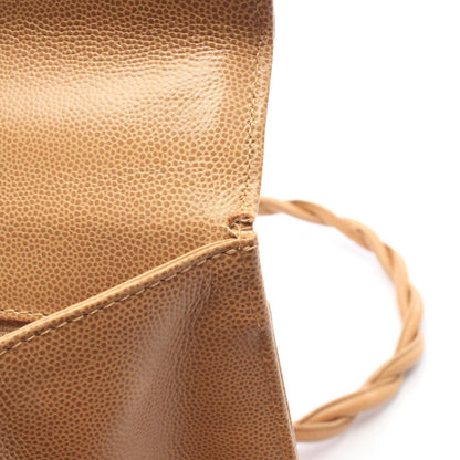Chanel Shoulder Bag CC Logo Beige Caviar Leather — view 7