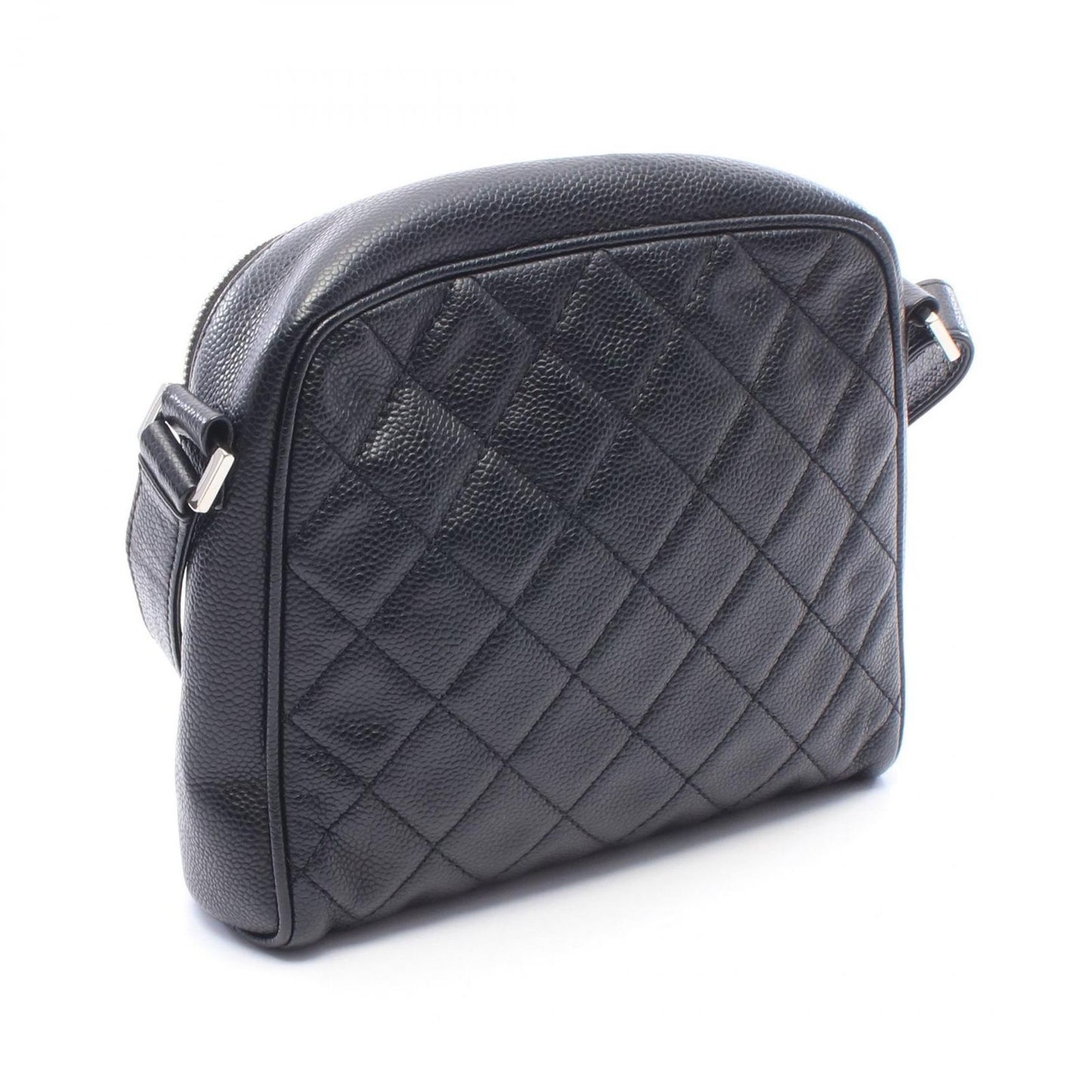 Chanel Shoulder Bag Quilted CC Logo Black Caviar Leather — view 2