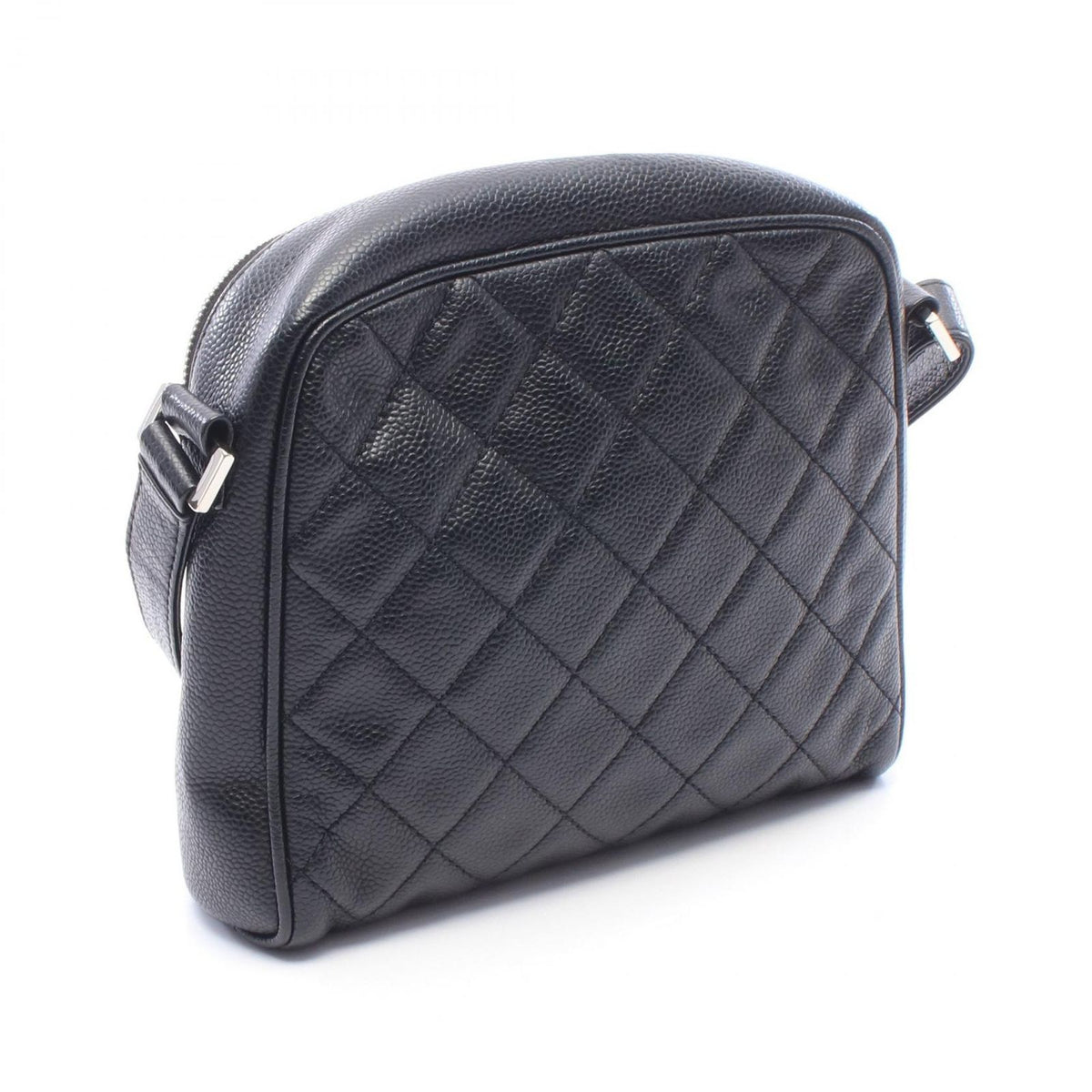 Chanel Shoulder Bag Quilted CC Logo Black Caviar Leather — view 2