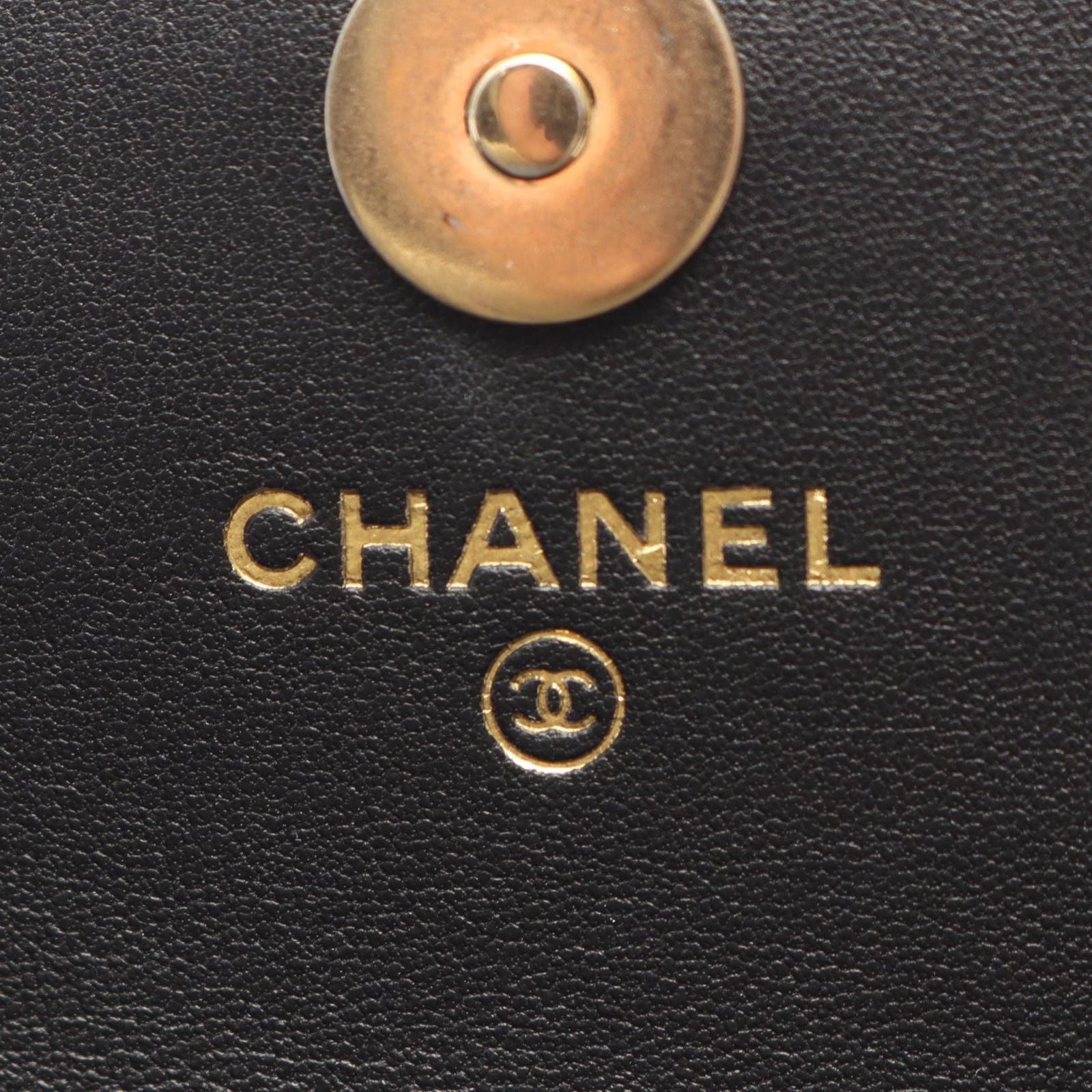 Chanel Shoulder Bag Quilted Black Lambskin Phone Case Chain Wallet — view 5