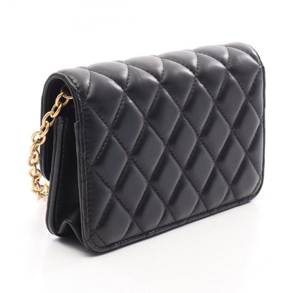 Chanel Shoulder Bag Quilted Black Lambskin Phone Case Chain Wallet — view 2