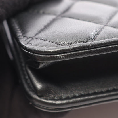 Chanel Shoulder Bag Quilted Black Lambskin Phone Case Chain Wallet — view 8