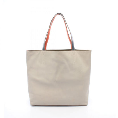 Hermes Tote Bag Double Sens 45 Reversible Orange Khaki Graphite Leather — view 6