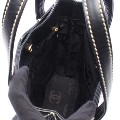 Chanel Tote Bag Wild Stitch Black Leather — view 3