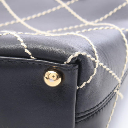Chanel Tote Bag Wild Stitch Black Leather — view 6