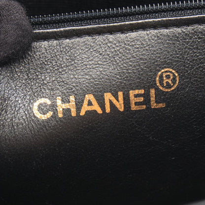 Chanel Tote Bag Quilted Black Caviar Leather Chain — view 4