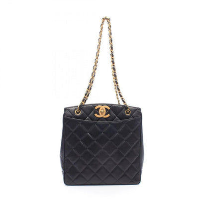 Chanel Tote Bag Quilted Black Caviar Leather Chain