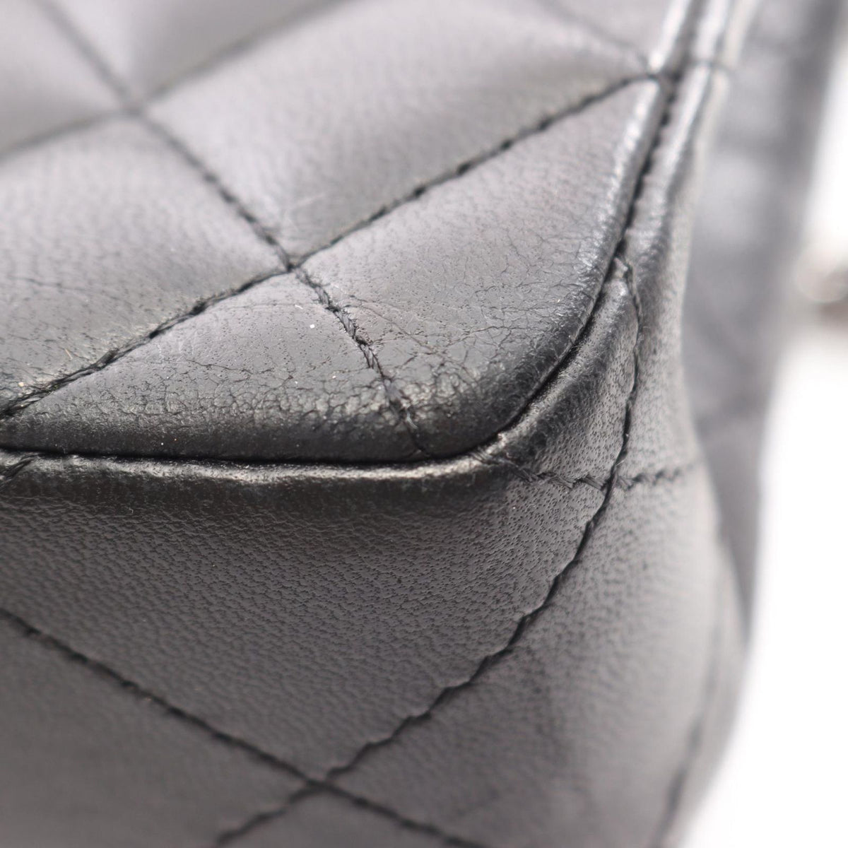 Chanel Shoulder Bag Quilted Black Lambskin East West Chain — view 8