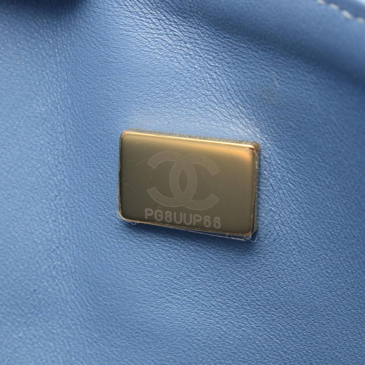 Chanel Shoulder Bag Quilted Double Flap Denim Blue Chain — view 5
