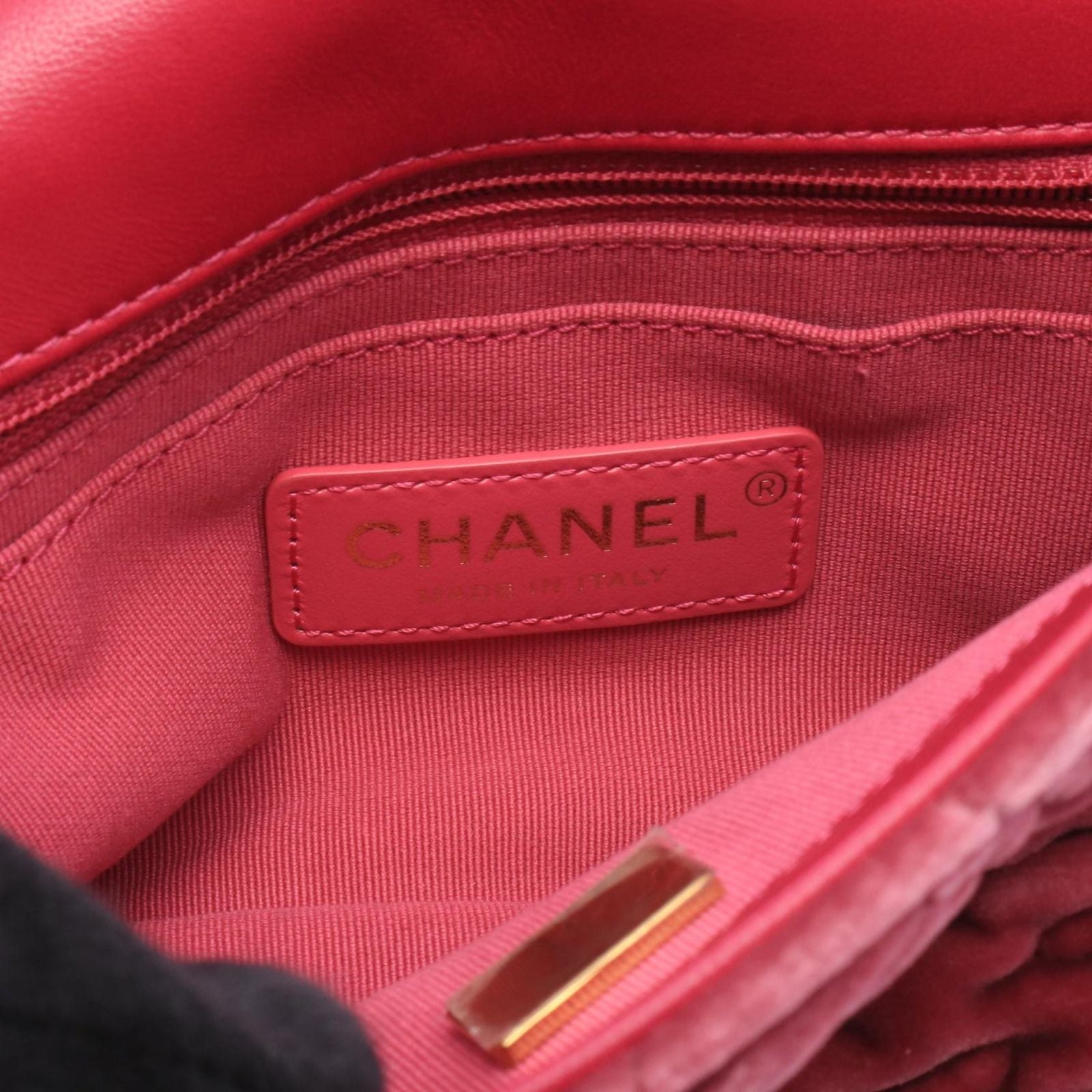 Chanel Shoulder Bag Camellia Mini Pink Purple Fabric Leather Chain — view 4