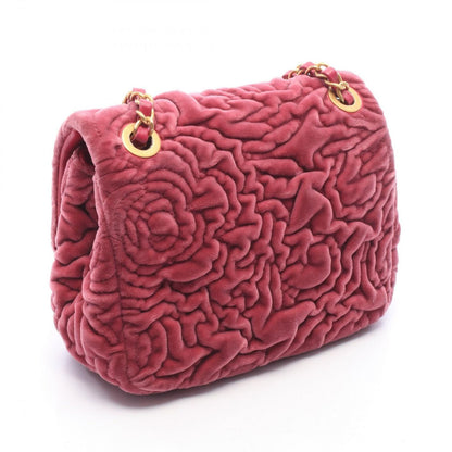 Chanel Shoulder Bag Camellia Mini Pink Purple Fabric Leather Chain — view 2