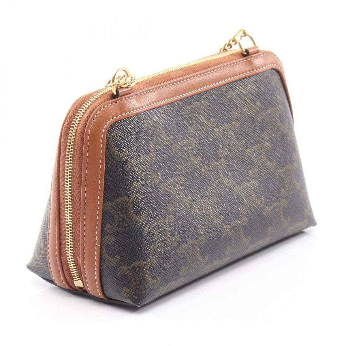 Celine Shoulder Bag Chain Clutch Triomphe Leather — view 2