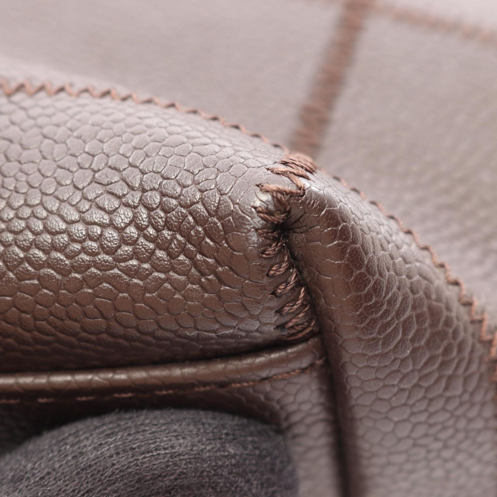 Chanel Tote Bag Choco Bar Dark Brown Caviar Leather — view 7