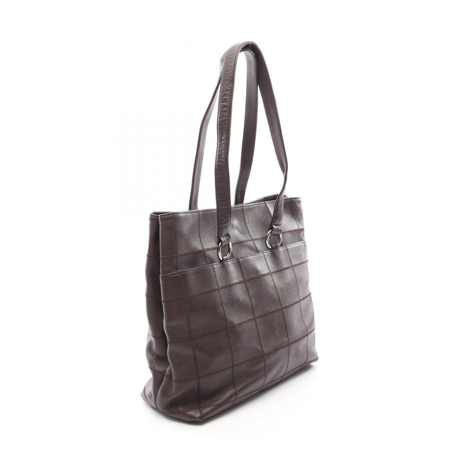 Chanel Tote Bag Choco Bar Dark Brown Caviar Leather — view 2