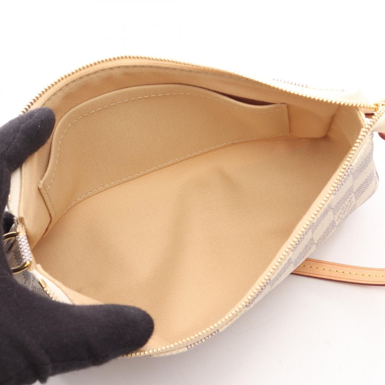 Louis Vuitton Handbag Pochette Soir Damier Azur Leather — view 3