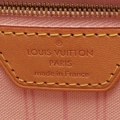 Louis Vuitton Tote Bag Neverfull MM Damier Azur Rose Ballerine Canvas Leather — view 4