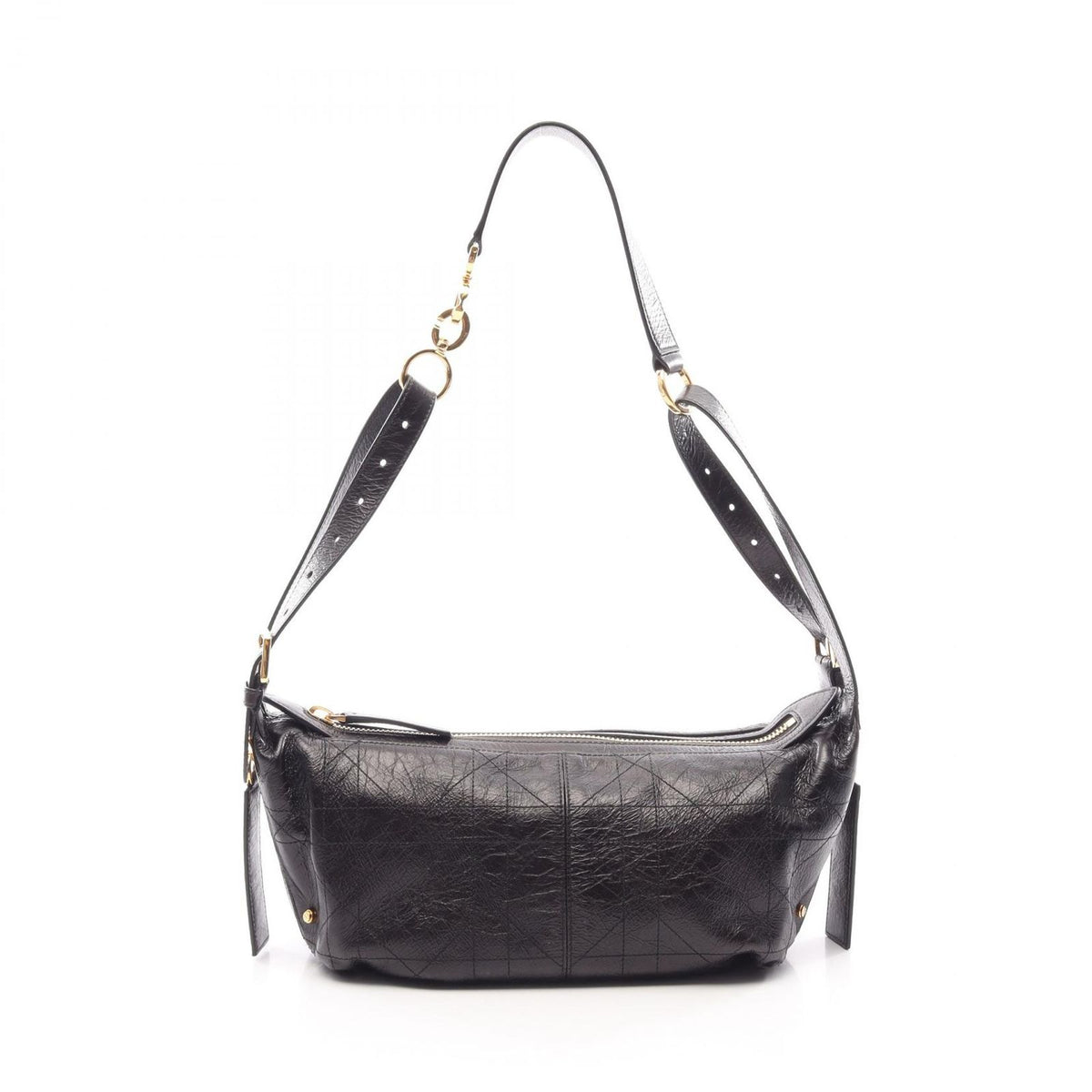 Dior Shoulder Bag D-journey Small Flat Macro Cannage Black