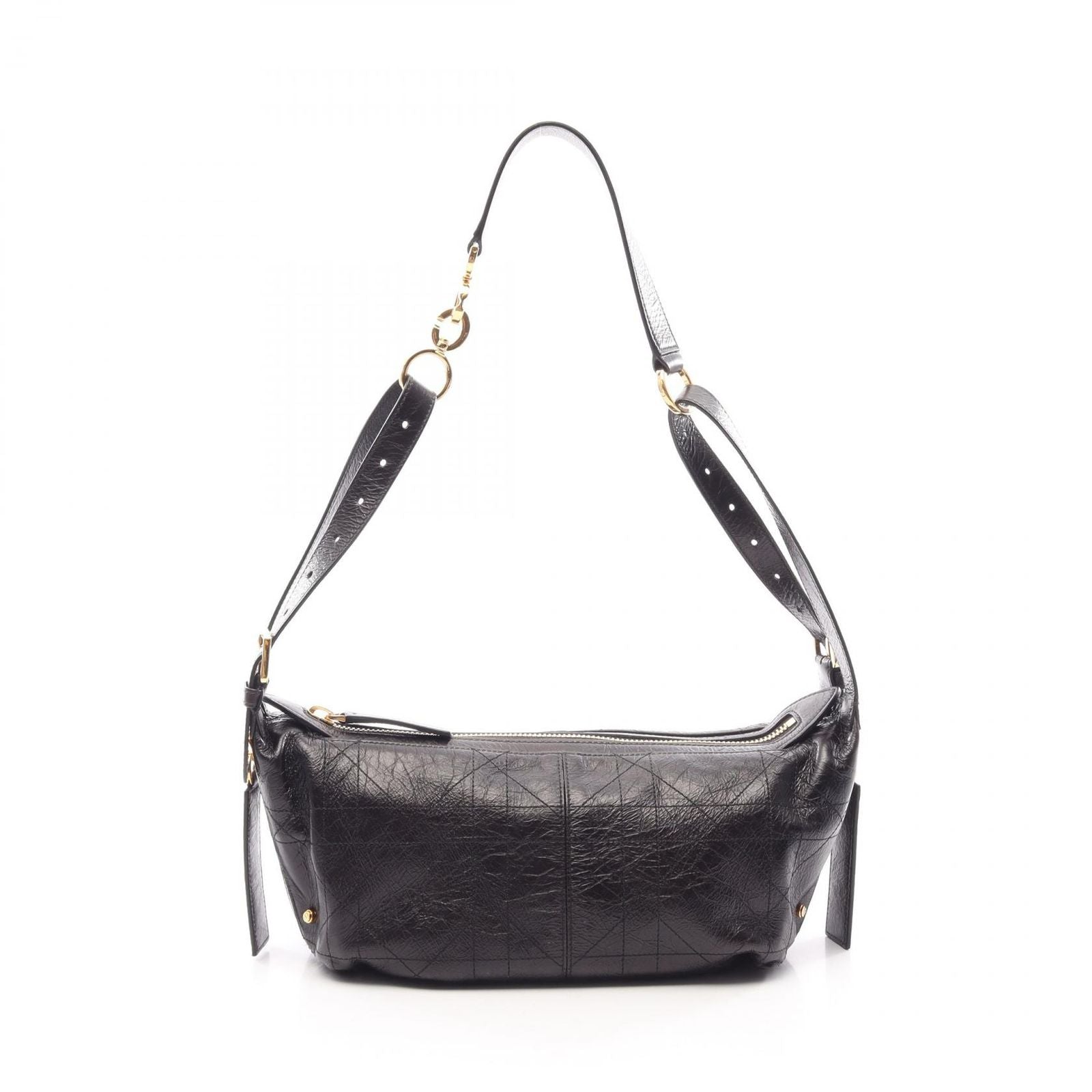 Dior Shoulder Bag D-journey Small Flat Macro Cannage Black