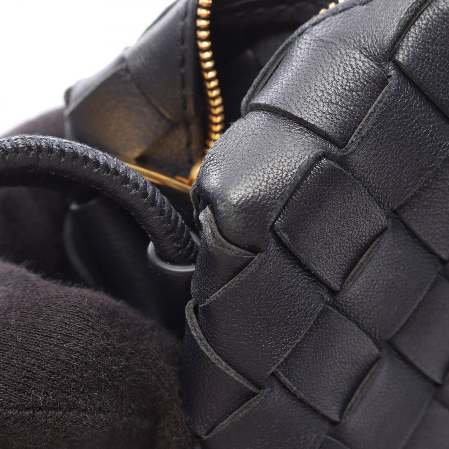 Bottega Veneta Shoulder Bag Loop Intrecciato Navy Leather Mini — view 7