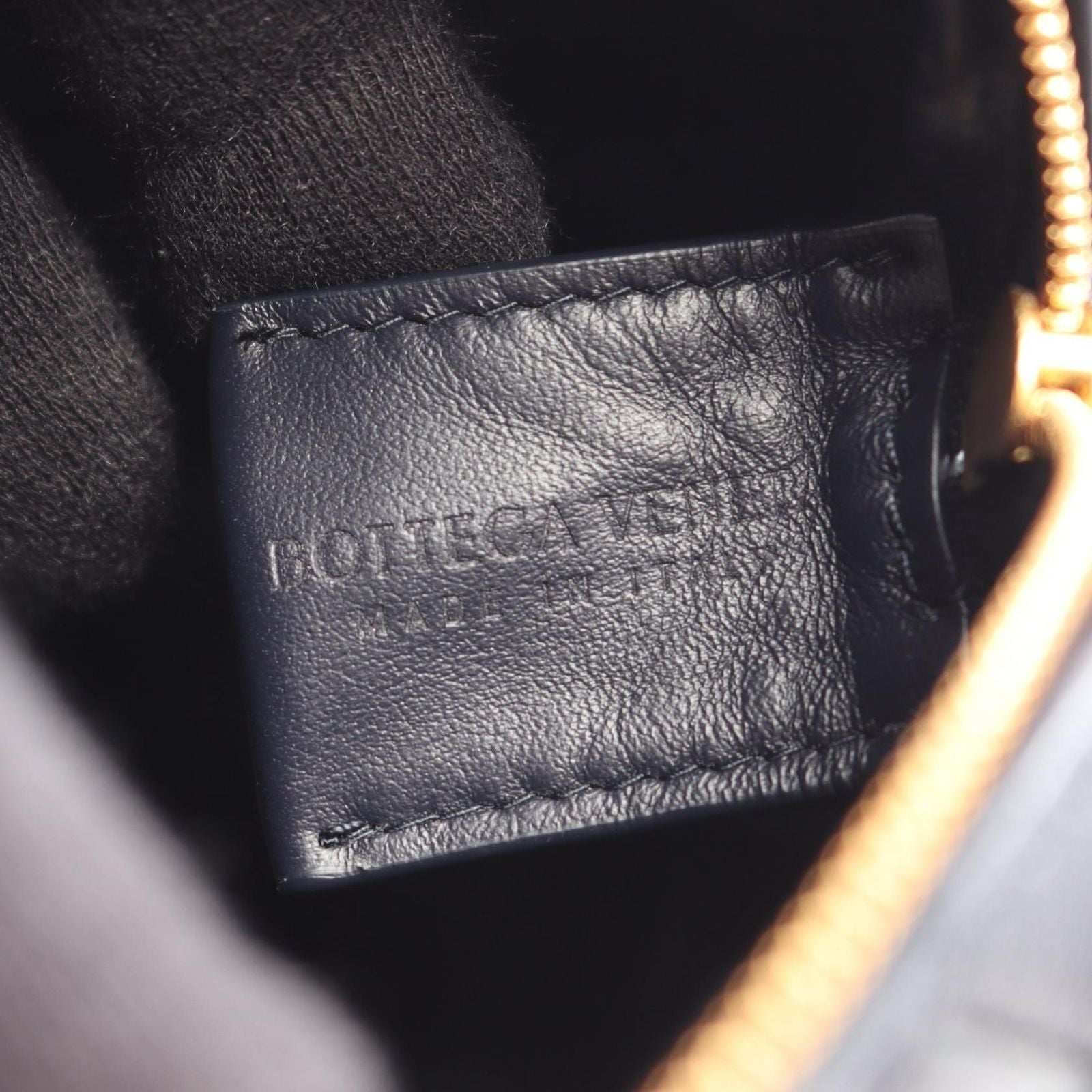 Bottega Veneta Shoulder Bag Loop Intrecciato Navy Leather Mini — view 4