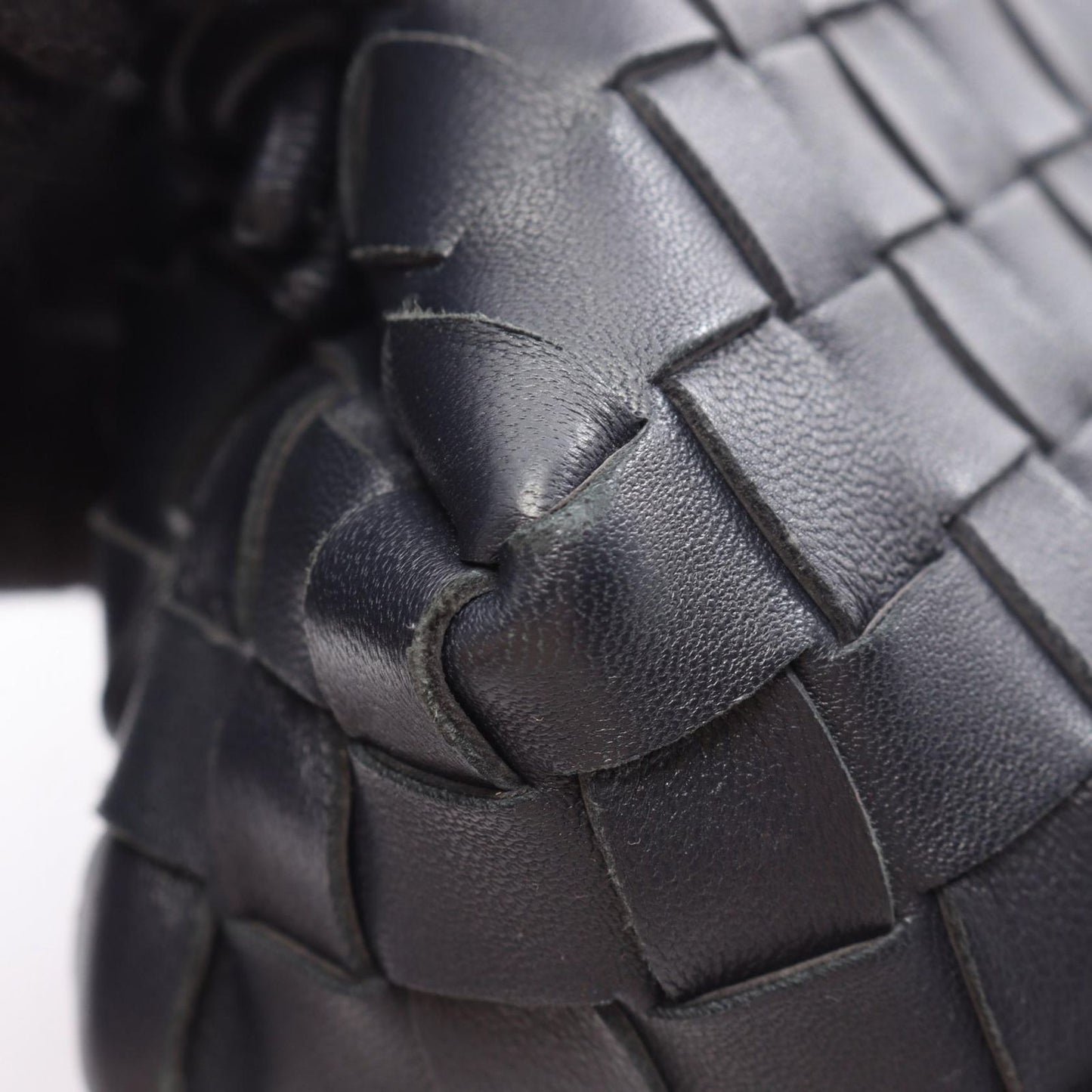 Bottega Veneta Shoulder Bag Loop Intrecciato Navy Leather Mini — view 6