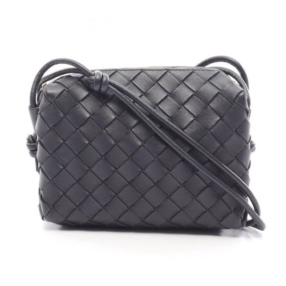 Bottega Veneta Shoulder Bag Loop Intrecciato Navy Leather Mini