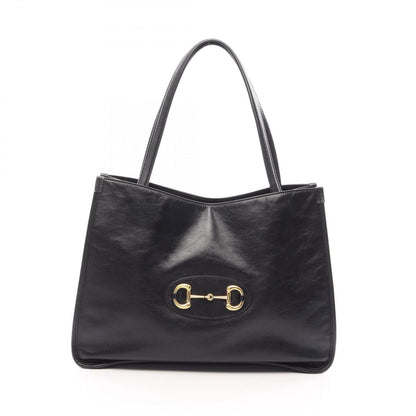 Gucci Tote Bag Horsebit Black Leather