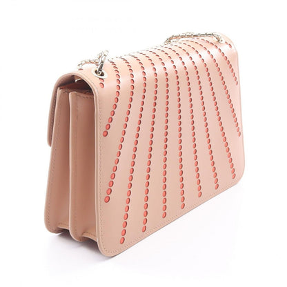 Bvlgari Shoulder Bag Serpenti Forever Leather Cut Pink Beige Chain — view 2