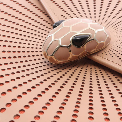 Bvlgari Shoulder Bag Serpenti Forever Leather Cut Pink Beige Chain — view 8
