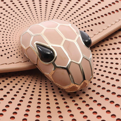 Bvlgari Shoulder Bag Serpenti Forever Leather Cut Pink Beige Chain — view 7