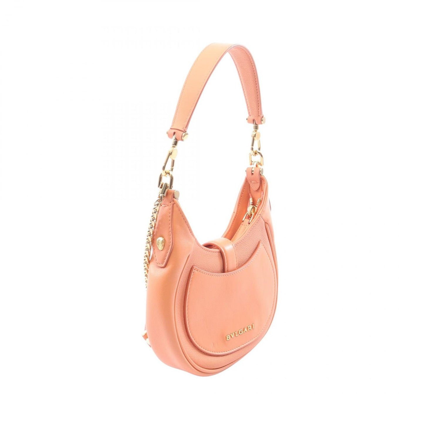 Bvlgari Shoulder Bag Serpenti Ellipse Small 2-Way Salmon Pink Leather — view 2