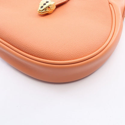 Bvlgari Shoulder Bag Serpenti Ellipse Small 2-Way Salmon Pink Leather — view 5
