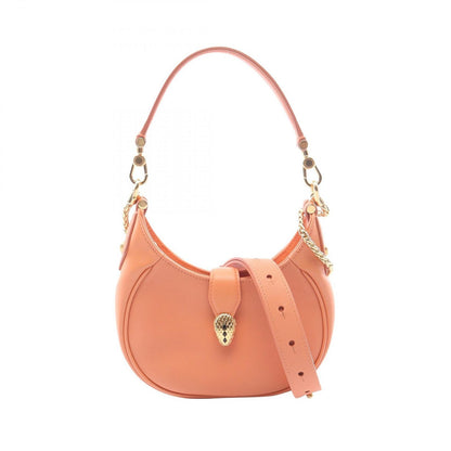 Bvlgari Shoulder Bag Serpenti Ellipse Small 2-Way Salmon Pink Leather