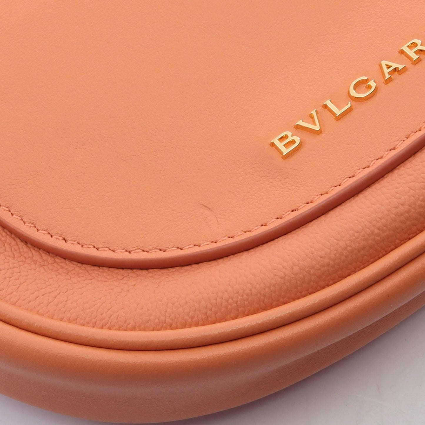 Bvlgari Shoulder Bag Serpenti Ellipse Small 2-Way Salmon Pink Leather — view 7
