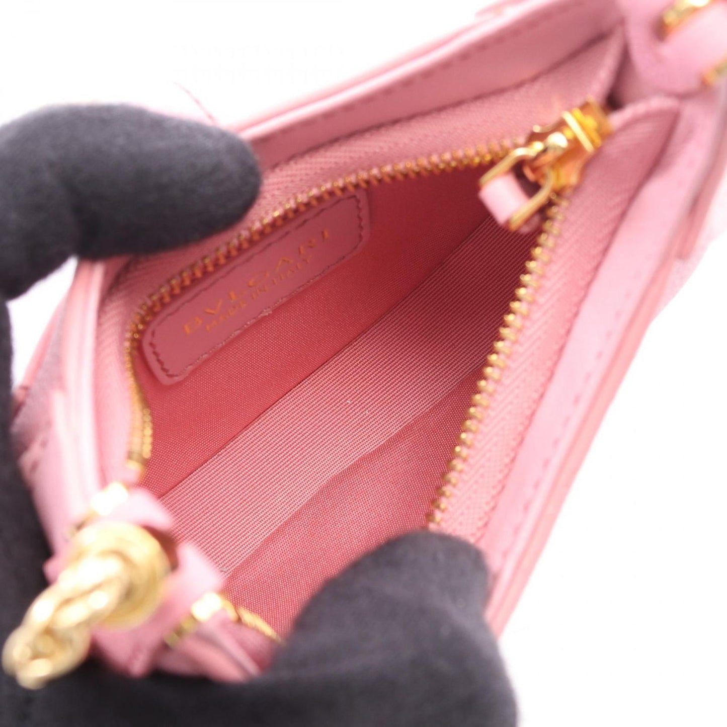 Bvlgari Shoulder Bag Serpenti Ellipse Micro Pink Leather — view 3