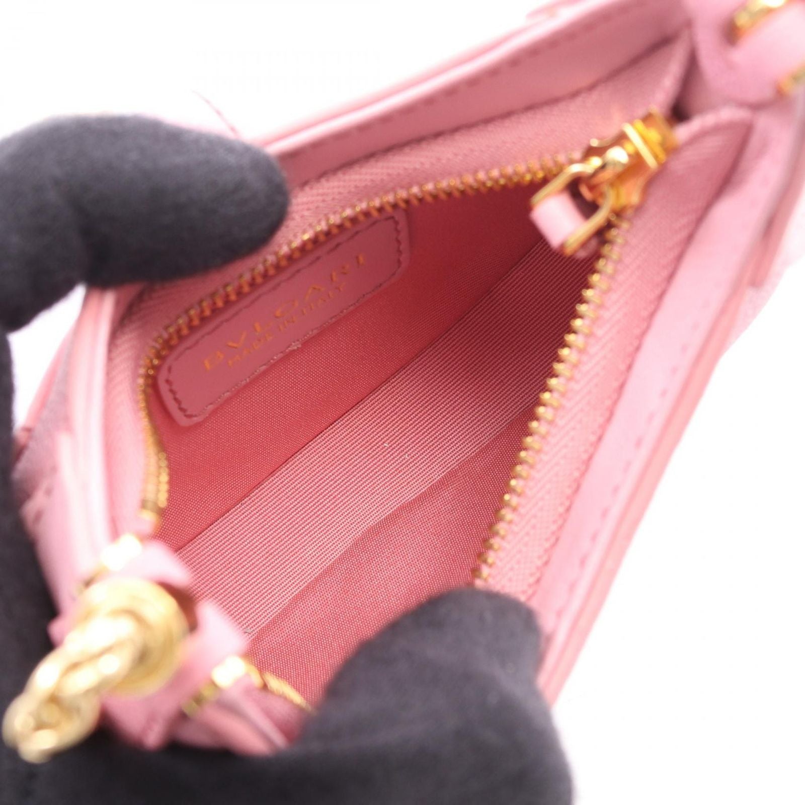 Bvlgari Shoulder Bag Serpenti Ellipse Micro Pink Leather — view 3