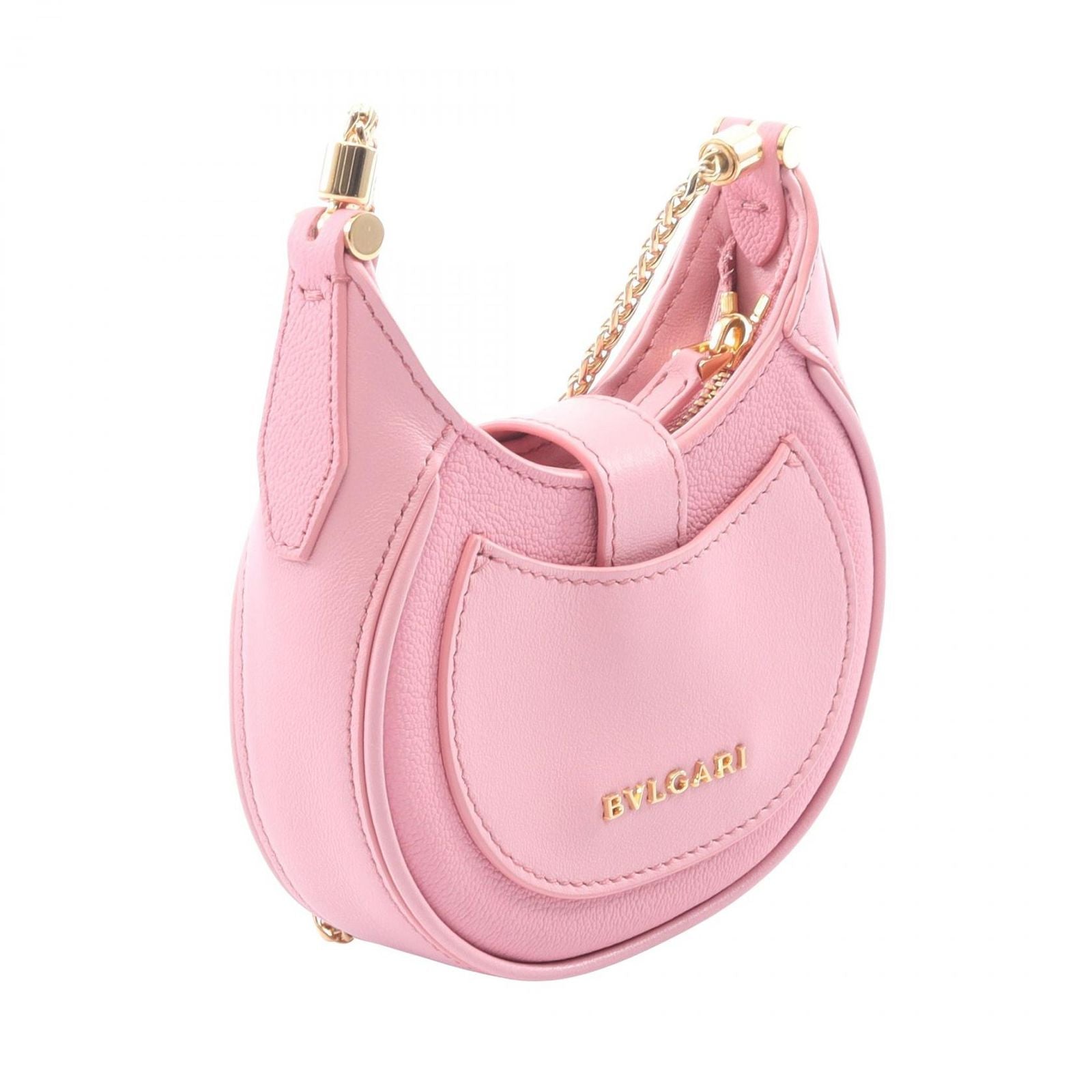 Bvlgari Shoulder Bag Serpenti Ellipse Micro Pink Leather — view 2