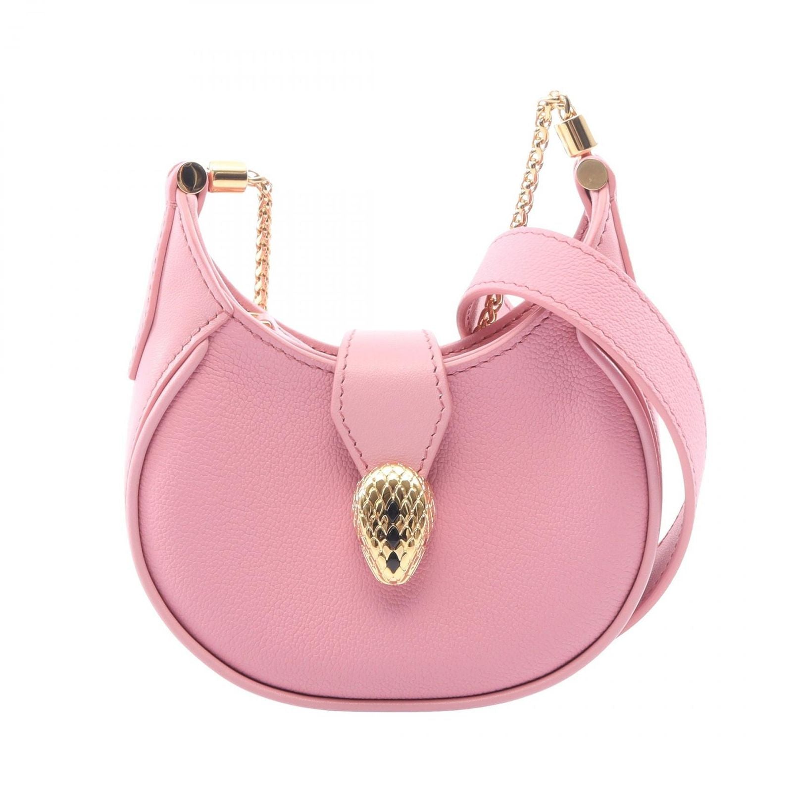 Bvlgari Shoulder Bag Serpenti Ellipse Micro Pink Leather