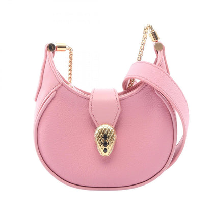 Bvlgari Shoulder Bag Serpenti Ellipse Micro Pink Leather