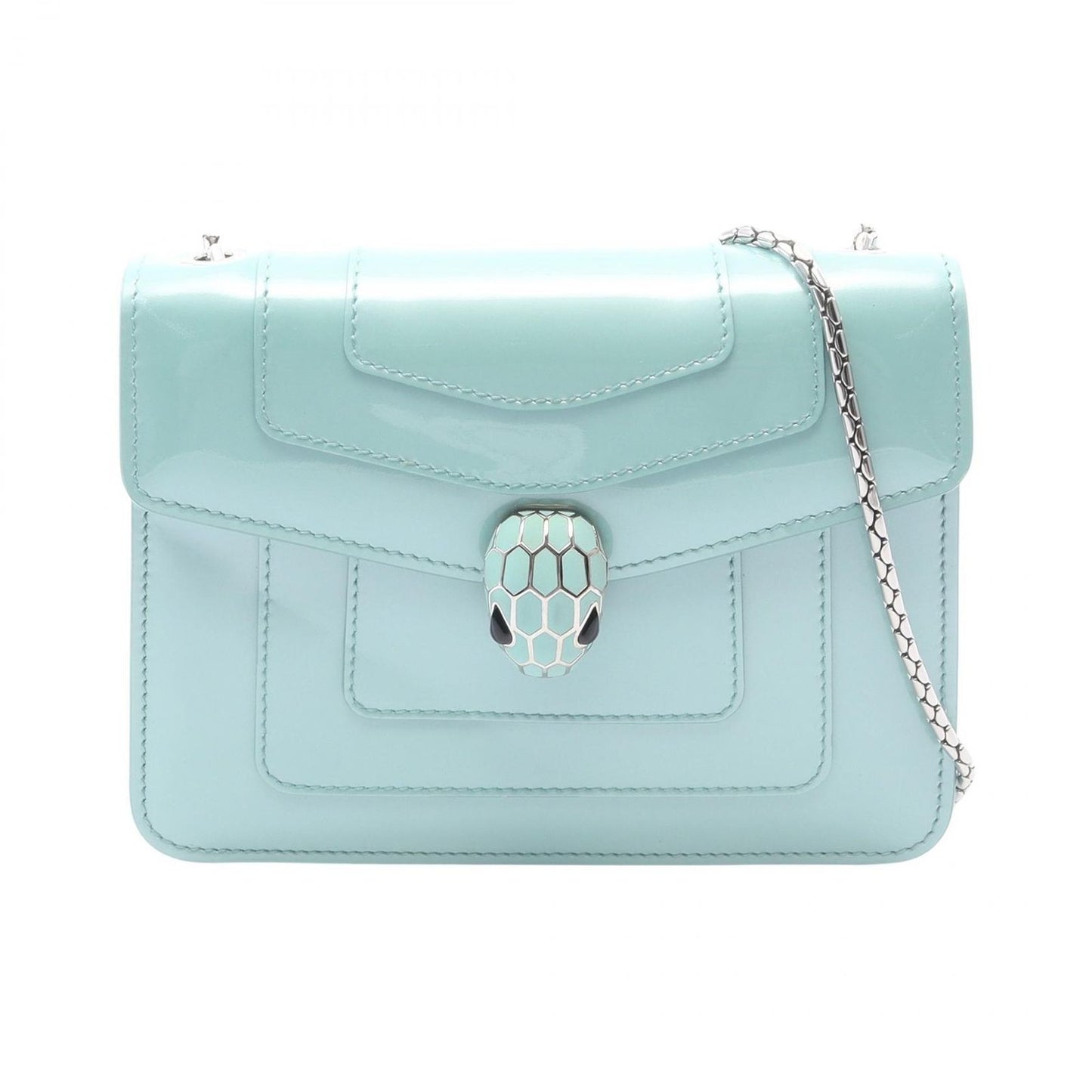 Bvlgari Shoulder Bag Serpenti Forever Mint Green Patent Leather
