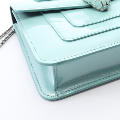 Bvlgari Shoulder Bag Serpenti Forever Mint Green Patent Leather — view 5