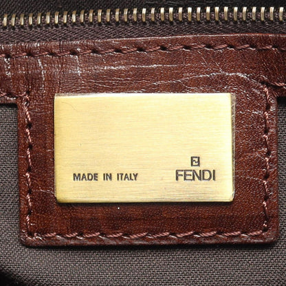 Fendi Tote Etonico Animal Motif Brown Leather Handbag — view 4