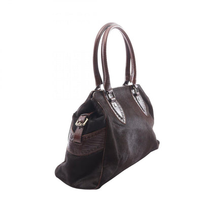 Fendi Tote Etonico Animal Motif Brown Leather Handbag — view 2