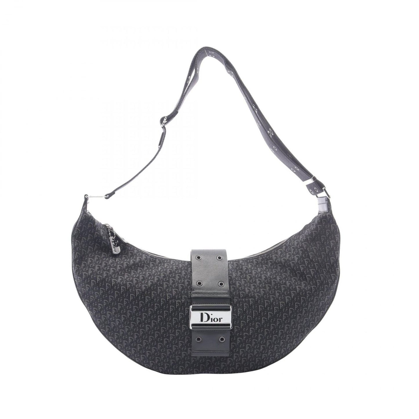Dior Shoulder Bag Street Chic Trotter Black Canvas Leather Oneshoulder