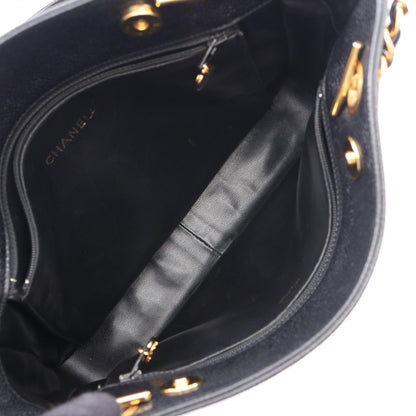Chanel Tote Bag Triple Coco Black Caviar Leather Chain — view 3