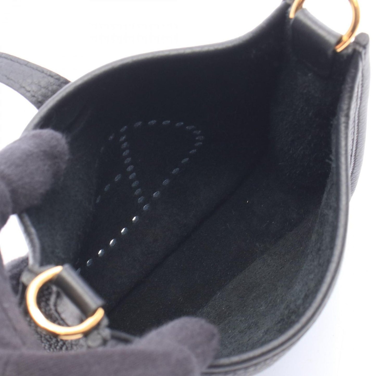 Hermes Shoulder Bag Evelyne TPM Black Leather Amazon — view 3