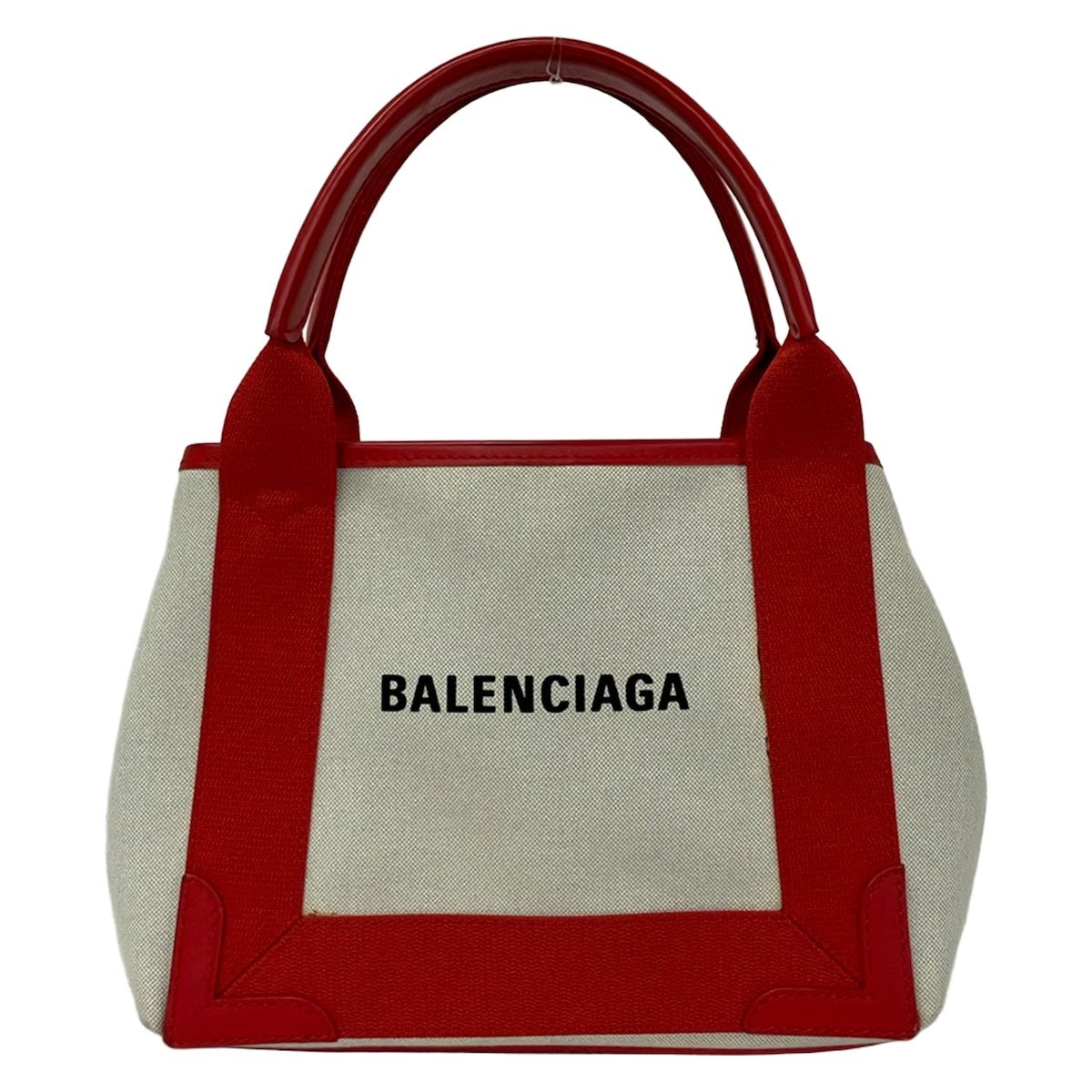 Balenciaga Tote Bag Navy Cabas XS Red Ivory Leather